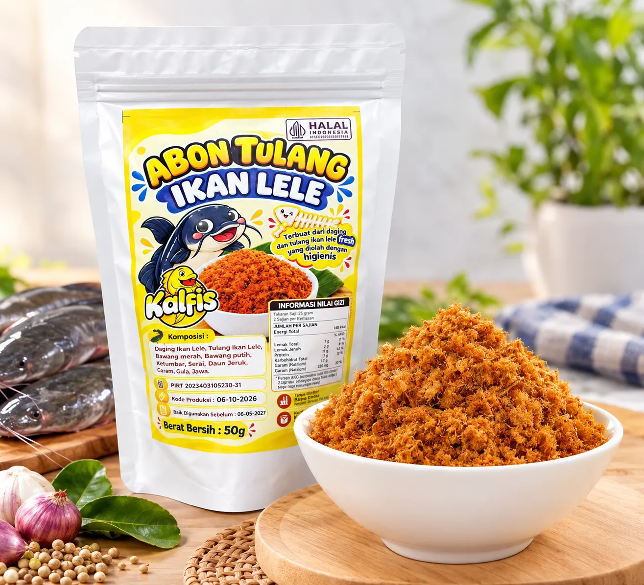 Abon Tulang Ikan Kalsium Kalfis - Terbuat dari daging hingga tulang ikan